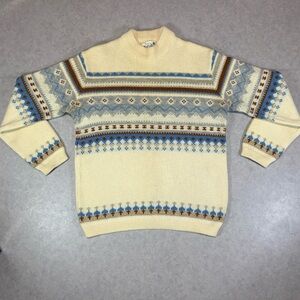 Vintage Caldwell Cream and Blue Sweater